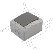 Переключатель проходной KRANZ INDUSTRIAL открытой установки, IP54 серый