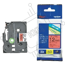 Картридж Brother TZE431 12 мм, 8 м, черный шрифт, красный фон, для BROTHER P-touch