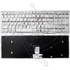 Клавиатура для ноутбука Sony Vaio VPC-EB белый с белой рамкой