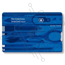 Швейцарская карта Victorinox SwissCard Classic (0.7122.T2) синий полупрозрачный коробка подарочная