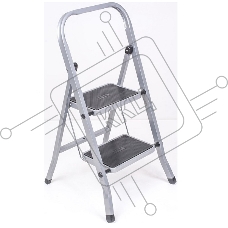 Стремянка стальная КЛАСС ПЛЮС, 2 ШИРОКИЕ СТУПЕНИ 20х30 см, верхняя площадка 45 см, до 120 кг, 123302