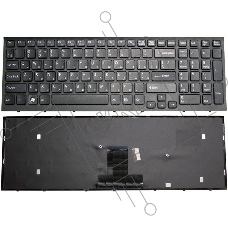 Клавиатура для ноутбука Sony Vaio VPC-EB черная с черной рамкой