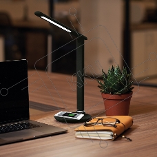 Светильник настольный REXANT Status LED, USB-зарядка устройств, 2700-6500 К, диммирование, 220 В, эффект тиснения под кожу