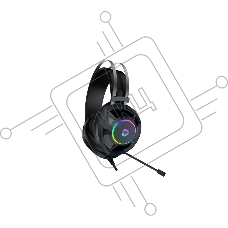 Гарнитура игровая проводная EH469 Black (черный), подсветка RGB, подключение USB, кабель 2.4м