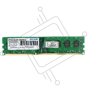 Модуль памяти Patriot DIMM DDR3 4GB (PC3-12800) 1600MHz PSD34G16002