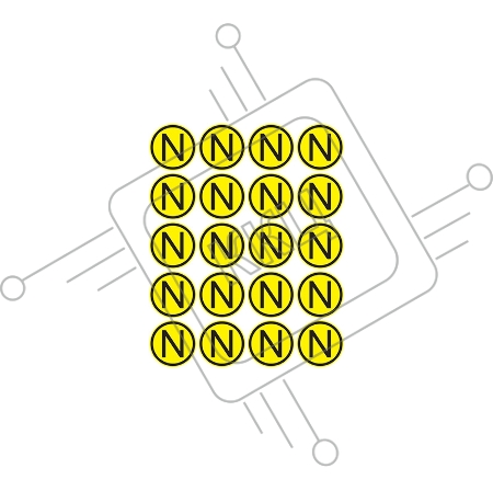 Наклейка знак электробезопасности «N» d - 20 мм REXANT (20шт на листе)