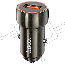 Автомобильная зарядка HOCO Z46 Blue shield, 1xUSB, 18W, серый металлик