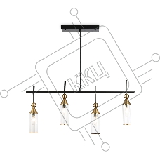 Светильник Ambrella light LH55254/4 BK/BS/CL черный/латунь/прозрачный E14*4 max 40W 845*65*1150