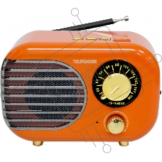 Радиоприемник настольный Telefunken TF-1682UB оранжевый/золотистый USB microSD