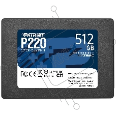 Накопитель SSD Patriot P220, 512GB, SATA III, 2.5