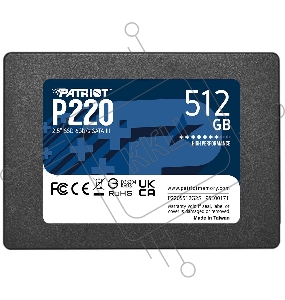 Накопитель SSD Patriot P220 512GB, SATA 2.5