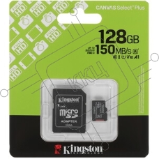 Флеш карта microSDXC 128Gb Kingston SDCS3/128GbSP Canvas Select Plus w/o adapter