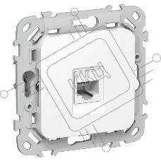 Розетка компьютерная RJ45 категория 6 UTP РК6-1-0-ФлБ белый FLITE