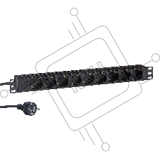 Блок розеток горизонтальный ExeGate ServerPro PDU-19H905 Al-9S-EU3, 19