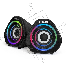 Акустическая система 2.0 ExeGate EX289680RUS Accord 210 (питание USB, 2х3Вт (6Вт RMS), 60-20000Гц, цвет черный, RGB подсветка)