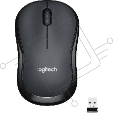 Мышь беспроводная Logitech M221 SILENT черный, 1000 dpi, радиоканал, USB, кнопки - 3