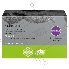 Картридж ленточный Cactus CS-DK22225 (DK-22225) 38 мм, черный шрифт, белый фон, 30.48 м для Brother QL-800, 810W, 820, QL-570, 710W, 720NW