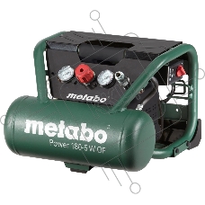 Компрессоры Metabo Power 180-5 W OF  601531000 Компрессор безмасл.1.1кВт,5л,90/м, вес 16 кг