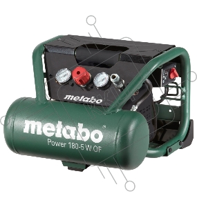 Компрессоры Metabo Power 180-5 W OF  601531000 Компрессор { безмасл.1.1кВт,5л,90/м, вес 16 кг }