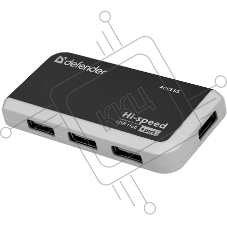 Разветвитель USB Defender  QUADRO INFIX USB2.0 - 4 порта, скор. - до 480 Мбит/с, + кабель USB 2.0 A(M) - MiniB (M) - 1м.