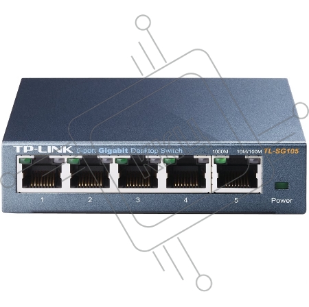 Коммутатор TP-Link SOHO  TL-SG105  5-port Desktop Gigabit Switch, 5 10/100/1000M RJ45 ports, metal case