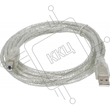 Кабель USB2.0 Ningbo USB A (m)/USB B (m) 3м прозрачный