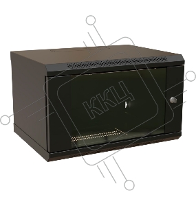 Шкаф коммутационный WRline (WR-TW-0666-GP-RAL9004) настенный 6U 600x600мм пер.дв.стекл 2 бок.пан. 60кг черный 520мм 367мм IP20 сталь