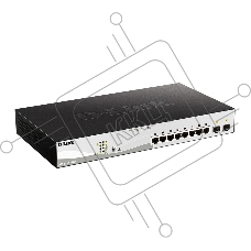 Управляемый L2 коммутатор D-Link DGS-1210-10MP/FL2A с 8 портами 10/100/1000Base-T и 2 портами 1000Base-X SFP (8 портов PoE 802.3af/at, PoE-бюджет 130 Вт)