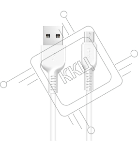 Кабель USB 2.0 hoco X13, AM/microBM, белый, 1м