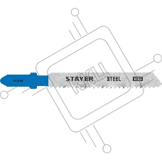 Полотна Stayer , T118B, для эл/лобзика, HSS, по металлу 3-6мм, T-хвост., шаг 1,8мм, 50мм, 2шт 159931.8_z02