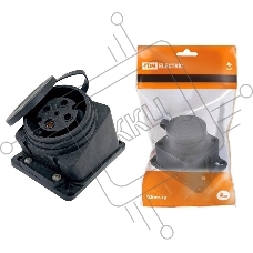 Розетка настенная с загл. наклон. каучук 3Р+РЕ 32А 380В IP44 | SQ0612-0009 | TDM