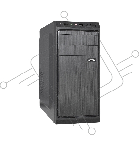 Корпус Miditower ExeGate XP-401 Black, ATX, <XP350, Black,120mm>, 2*USB, Audio