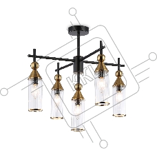 Люстра Ambrella light LH55256/5 BK/BS/CL черный/латунь/прозрачный E14*5 max 40W D520*520