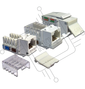 Модуль Keystone, RJ45, кат.6, UTP, 90 градусов,  со шторкой, белый