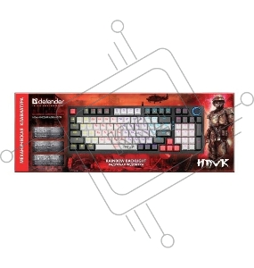 Механическая клавиатура Defender Hawk GK-418 RU,радуж,97кн,1,5м,корич.свитч.