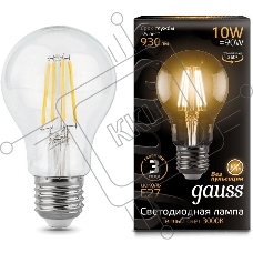 Лампа светодиодная Filament A60 E27 10Вт 2700К GAUSS 102802110