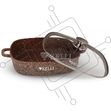 Сковорода-сотейник KELLI KL-4059-28 28см. 4,5л ОБЪЕМ 4,5л из высокопрочного алюминия с гранитным покрытием, с индукционным дном. Силиконовые накладки для ручек съемные. Стеклянная крышка с паровыпуском. Пригодна для всех видов плит, в том числе индукционн