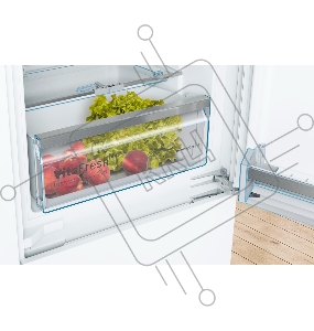 Холодильник Bosch KIS87AFE0 Встраиваемый двухкамерный 177.2х54.1х54.5 см, 272 (211+64) л, LED Освещение, зона свежести Hydrofresh, BigBox в морозилке