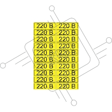Наклейка знак электробезопасности «220 В» 15х50 мм REXANT (20 шт на листе)