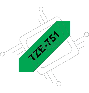 Наклейка ламинированная TZ-E751 (24 мм черн/зелен)