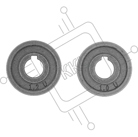 Подающий ролик, U профиль под алюминиевую проволоку 1,0-1,2 мм, 2 шт// Denzel