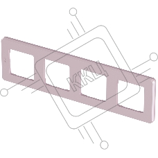 Рамка 4 поста розовый Inspiria