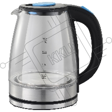 Чайник электрический Starwind SKG2050 1.8л. 1800Вт черный/серебристый (корпус: стекло)