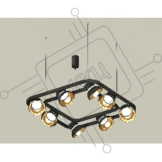 Светильник Ambrella light XB9182081/8 SBK/PYG/CL черный песок/золото желтое полированное/прозрачный GX53 (С9182, N8145)