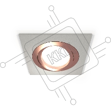 Комплект встраиваемого поворотного светильника Ambrella light XC7633084 SGR/PPG серый песок/золото розовое полированное MR16 GU5.3 (C7633, N7005)