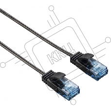 Патч-корд Hama Slim-Flexible UTP cat6 solid 1.5м черный RJ-45 (m)-RJ-45 (m)