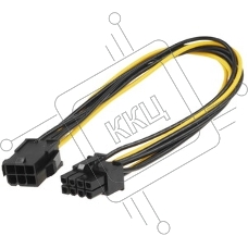 Кабель питания PCIe Cablexpert CC-PSU-68-30CM, PCIe 6pin(M)/PCIe 8pin(F), 30 см, пакет
