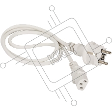 Шнур питания Lanmaster C13-Schuko, 3х0.75, 220В, 10А, белый, 3 метра