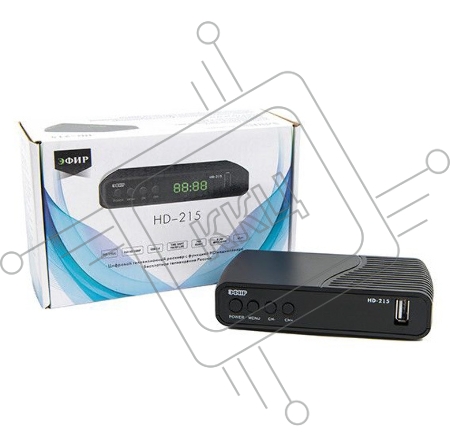 Ресивер эфирный цифровой Эфир DVB-T2 HD HD-215 пластик, дисплей DOLBY DIGITAL,