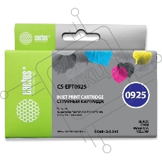 Картридж струйный Cactus CS-EPT0925 черный/голубой/пурпурный/желтый (27.8 мл) для Epson Stylus C91/CX4300/T26/T27/TX106/TX109/TX117/TX119